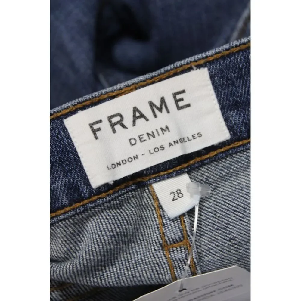Frame Mens Skinny Jeans Blue Button Mid Rise Cotton Size 28